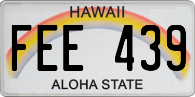 HI license plate FEE439