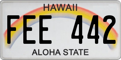 HI license plate FEE442