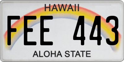 HI license plate FEE443