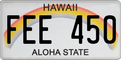 HI license plate FEE450