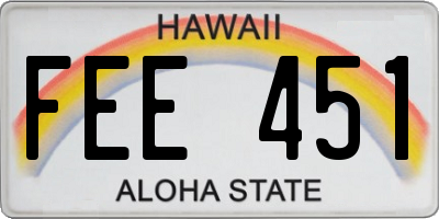 HI license plate FEE451