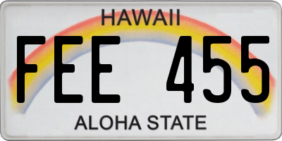 HI license plate FEE455