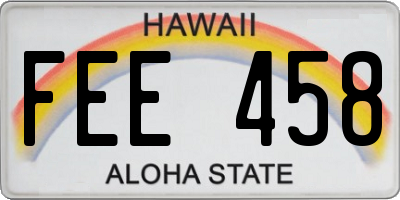 HI license plate FEE458