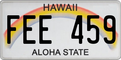 HI license plate FEE459