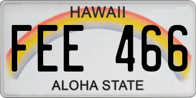 HI license plate FEE466
