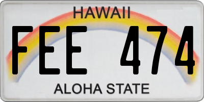 HI license plate FEE474