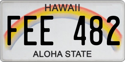 HI license plate FEE482