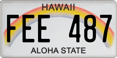 HI license plate FEE487