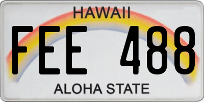 HI license plate FEE488