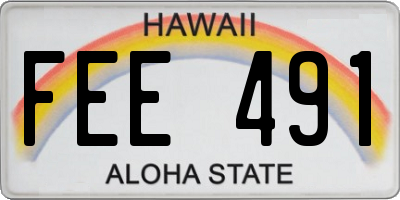 HI license plate FEE491