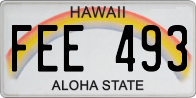 HI license plate FEE493