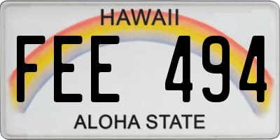 HI license plate FEE494