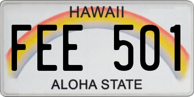 HI license plate FEE501