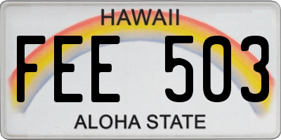 HI license plate FEE503