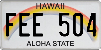 HI license plate FEE504
