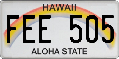 HI license plate FEE505