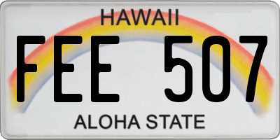 HI license plate FEE507