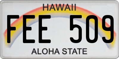 HI license plate FEE509