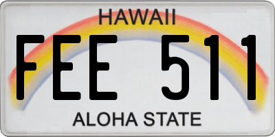 HI license plate FEE511