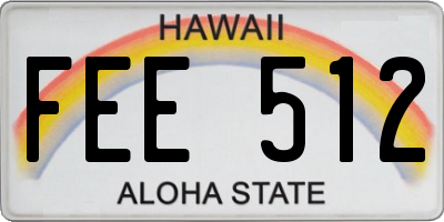 HI license plate FEE512