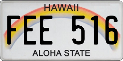 HI license plate FEE516