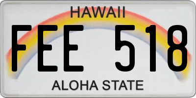 HI license plate FEE518