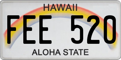HI license plate FEE520