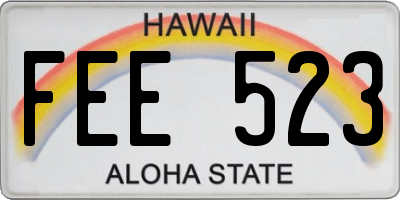 HI license plate FEE523