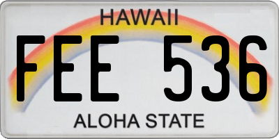HI license plate FEE536
