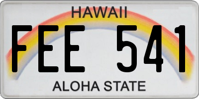 HI license plate FEE541