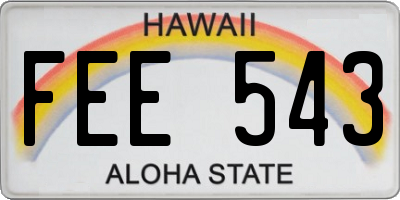 HI license plate FEE543