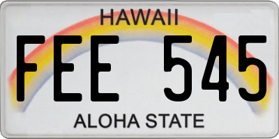 HI license plate FEE545