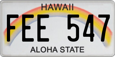 HI license plate FEE547