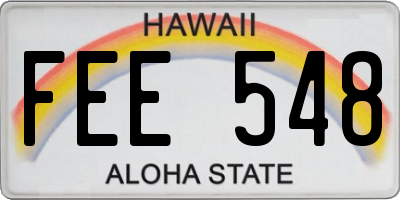 HI license plate FEE548