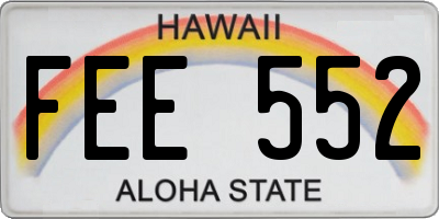 HI license plate FEE552