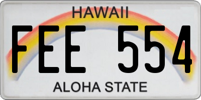 HI license plate FEE554