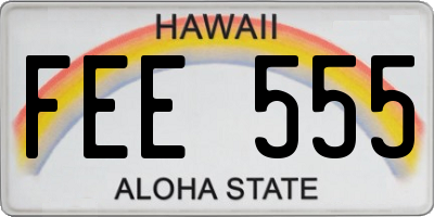 HI license plate FEE555
