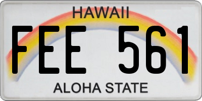 HI license plate FEE561