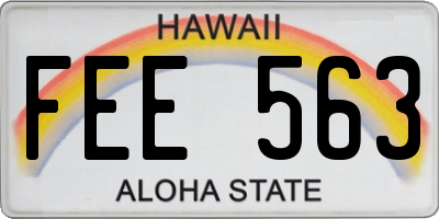 HI license plate FEE563