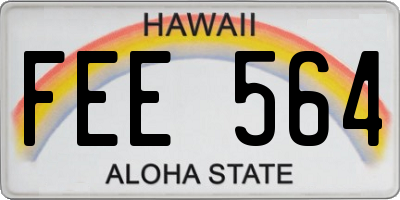 HI license plate FEE564