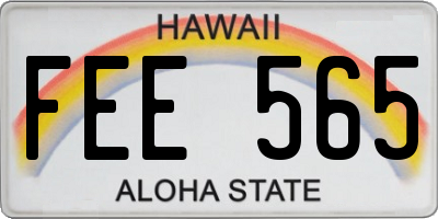 HI license plate FEE565