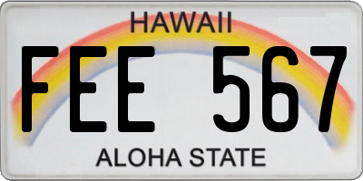 HI license plate FEE567