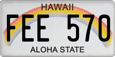 HI license plate FEE570
