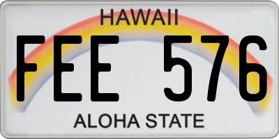 HI license plate FEE576