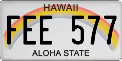 HI license plate FEE577