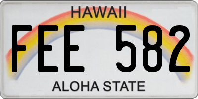 HI license plate FEE582