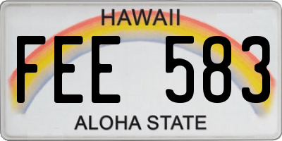 HI license plate FEE583