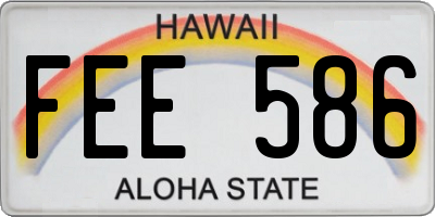 HI license plate FEE586