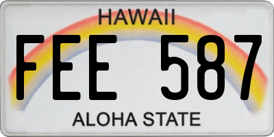 HI license plate FEE587