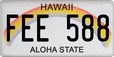 HI license plate FEE588